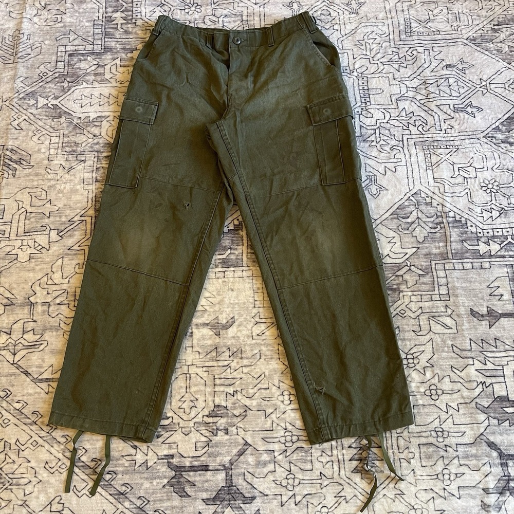 US Military Combat Trousers, Men's M Regular Olive Drab Green Ripstop MADE USA